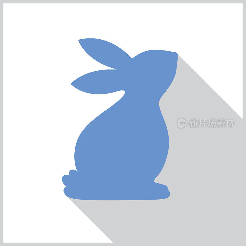 Blue Easter Bunny Icon